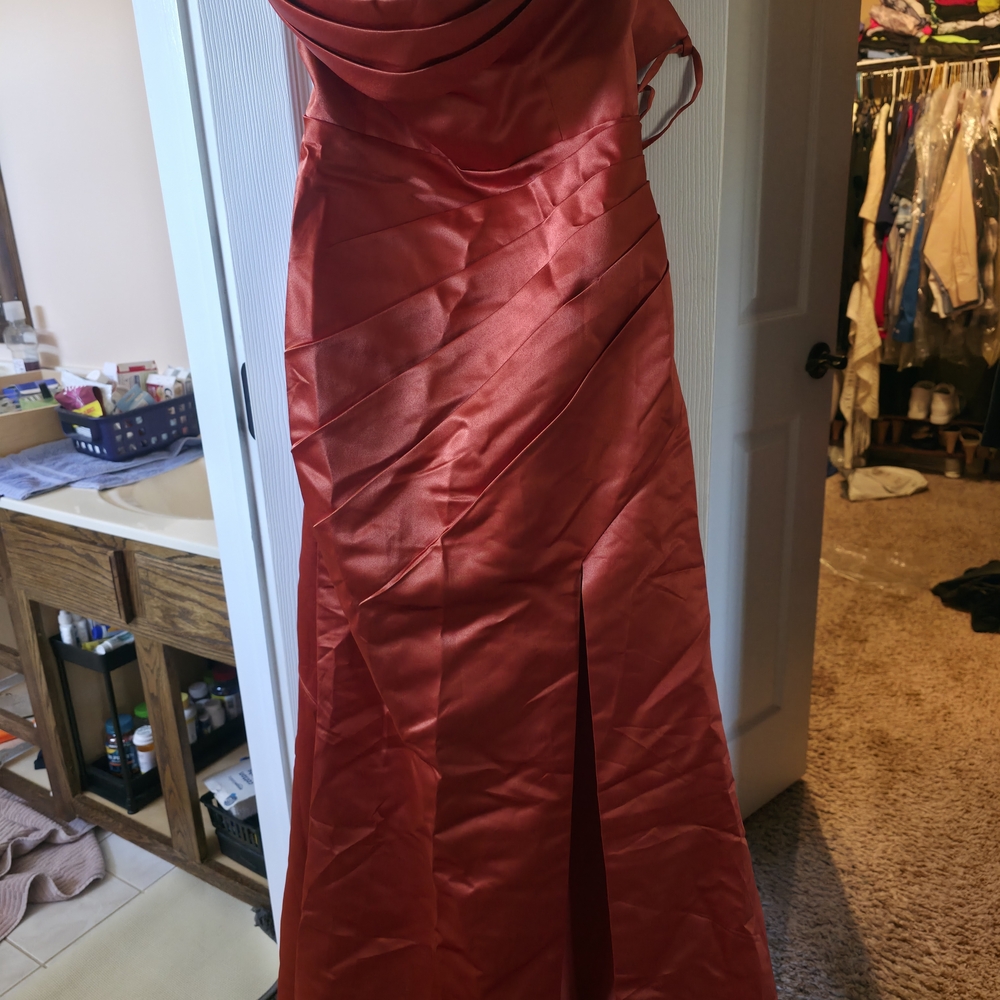 Elegant Burnt Orange Bridesmaid Dress